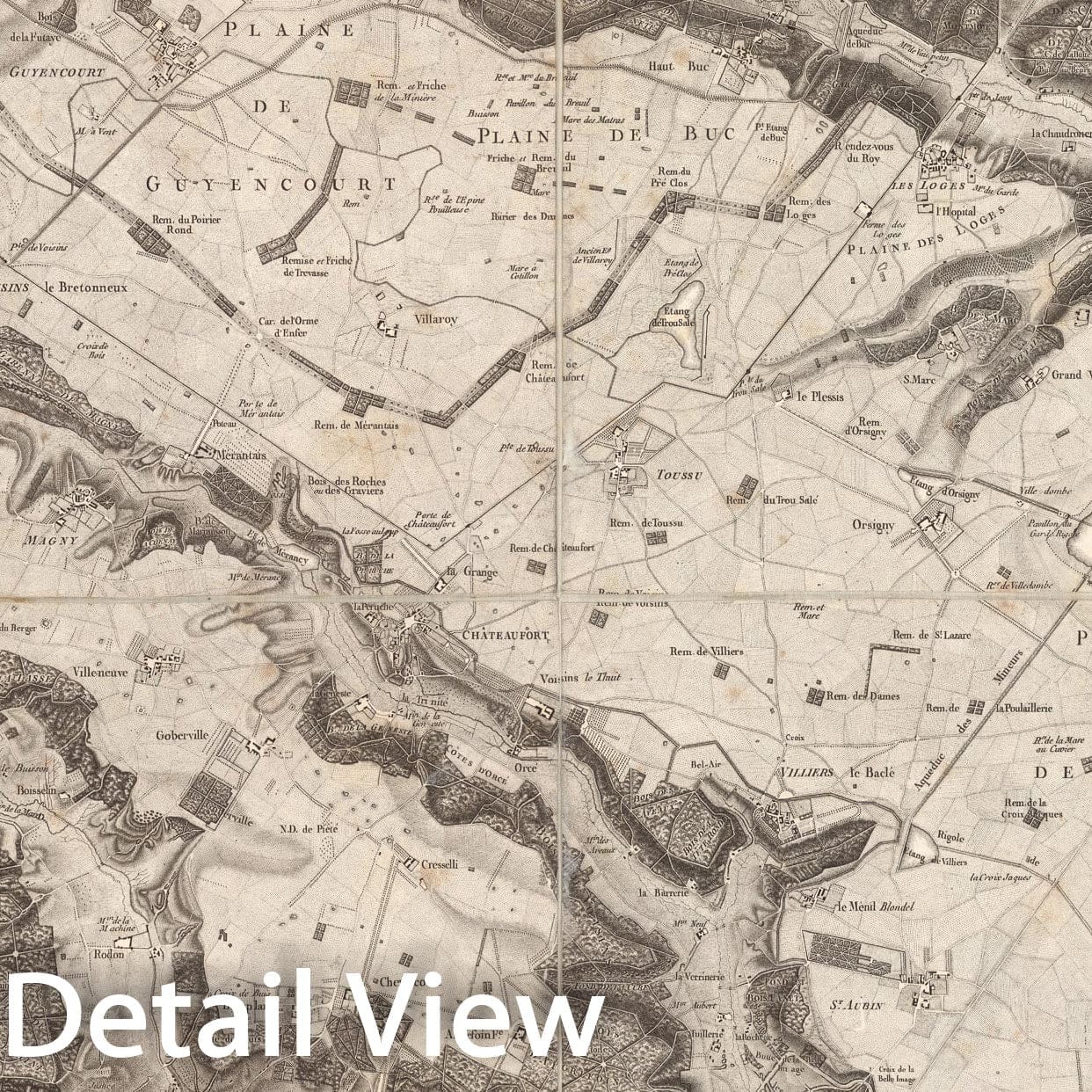 Historic Map : Sheet 8. Chevreuse. Carte topographique des environs de Versailles, dite des Chasses imp?riales., 1807, Vintage Wall Decor