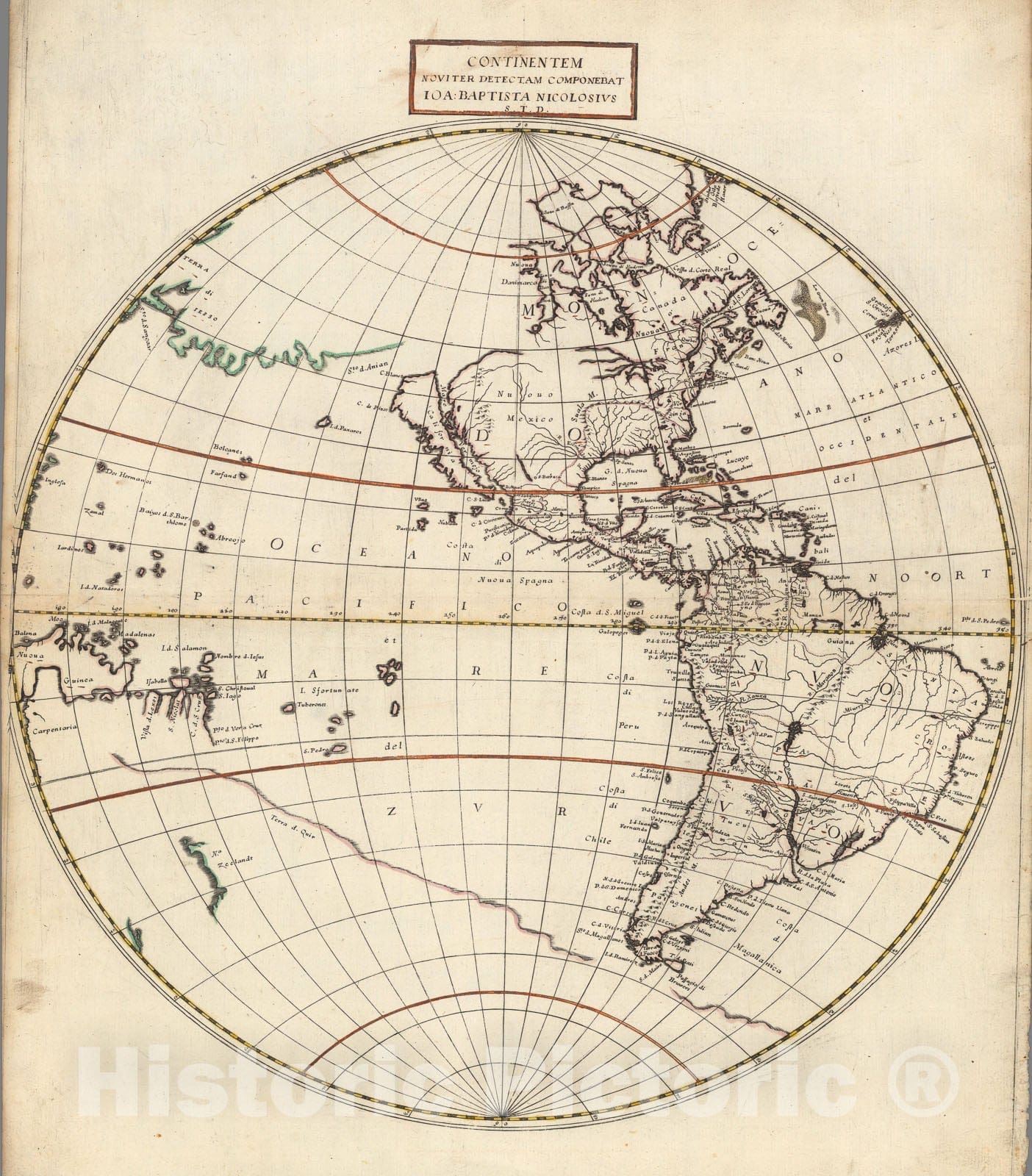 Historic Map : Continentem Noviter Detectam Componebat., 1660, Vintage Wall Decor