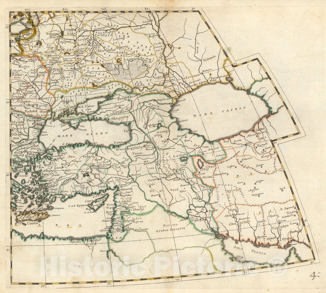 Historic Map : Europam Et Asiae Partem Sie describere Conabar, 1660, v4, Vintage Wall Decor