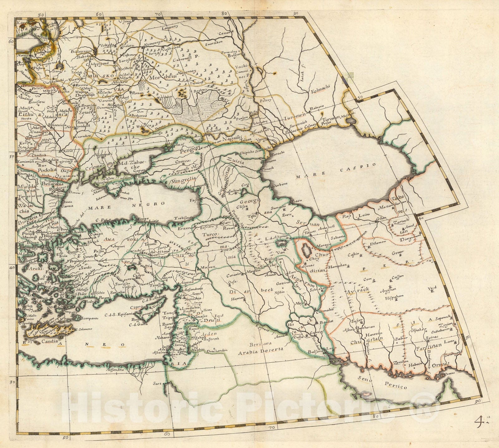 Historic Map : Europam Et Asiae Partem Sie describere Conabar, 1660, v4, Vintage Wall Decor