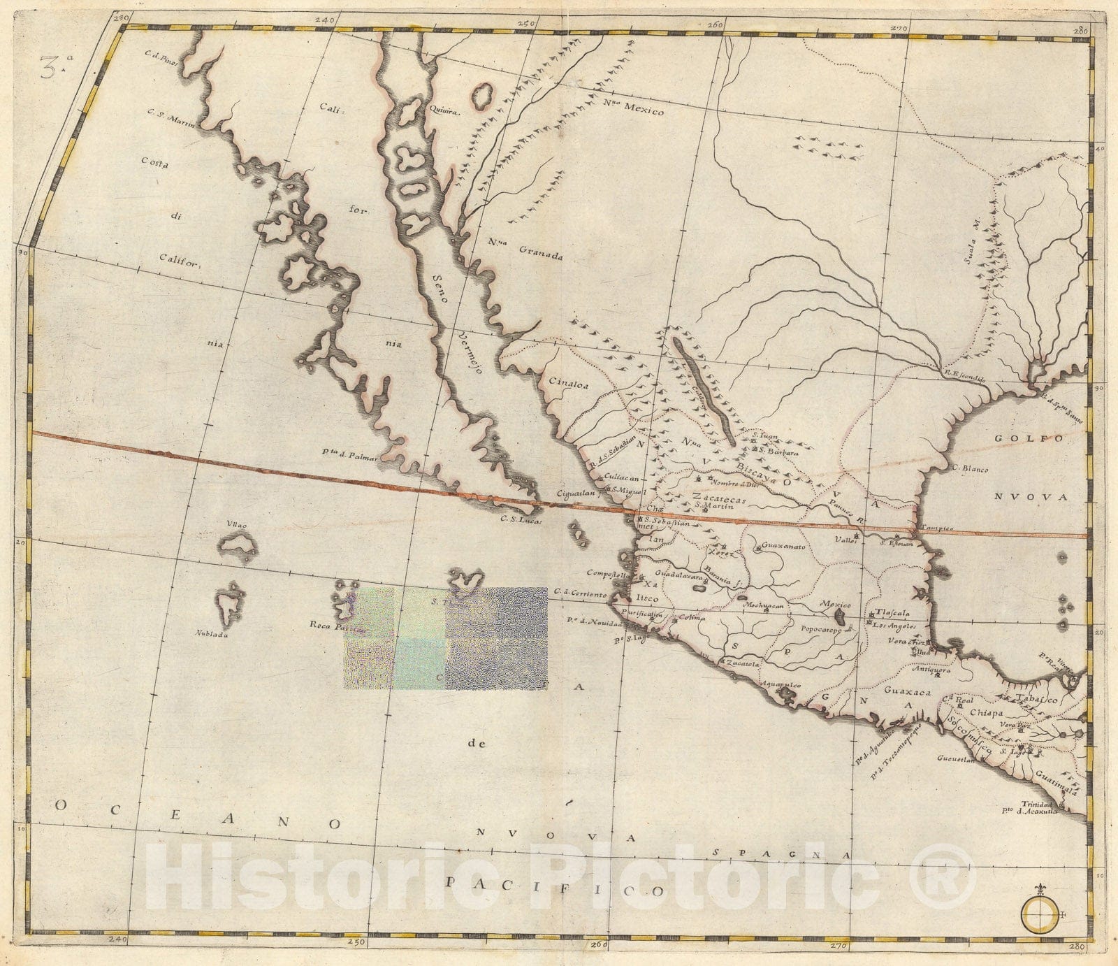 Historic Map : Mexicum In hac forma in lucem edebat., 1660, v3, Vintage Wall Decor