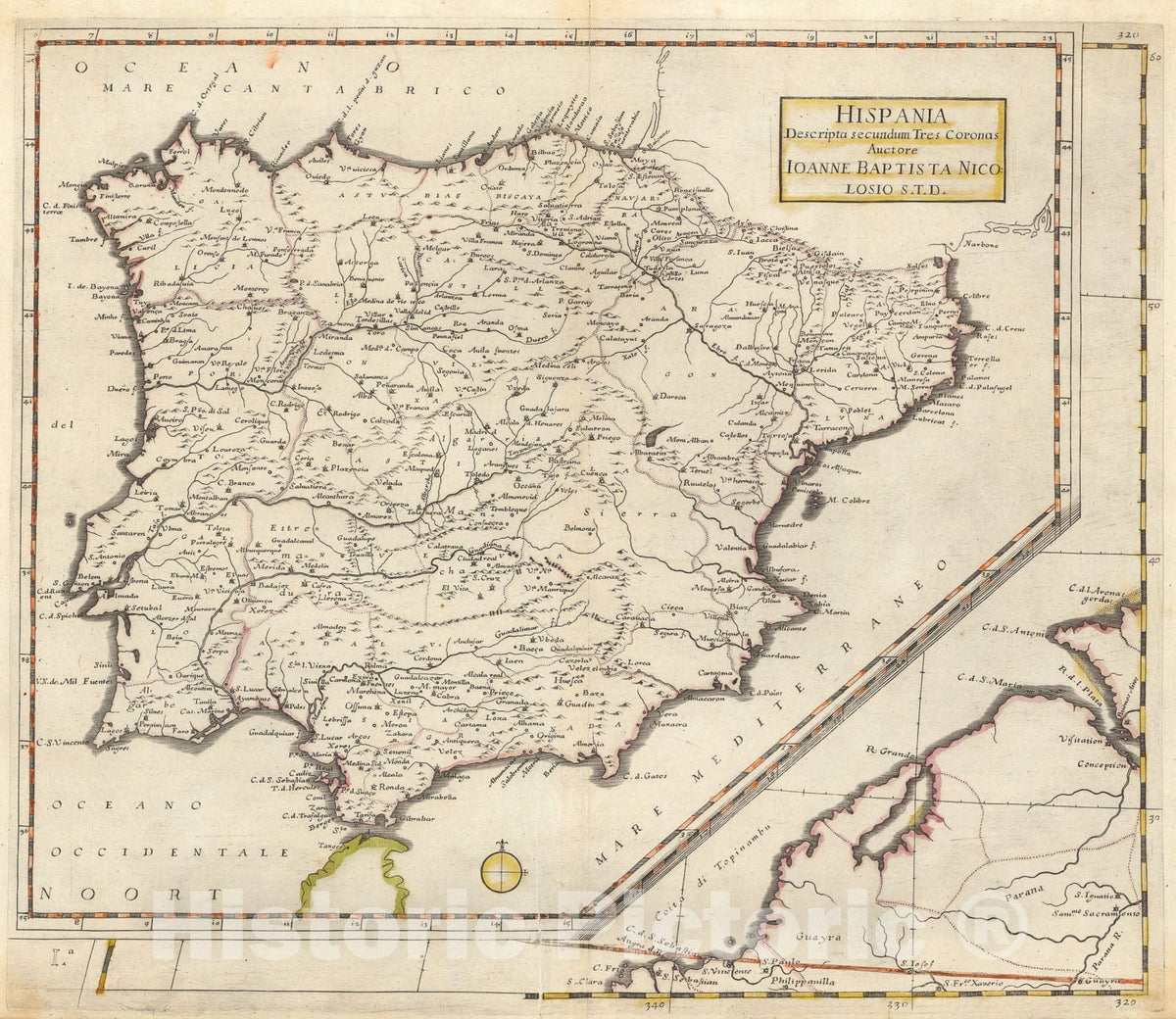 Historic Map : Peru Descriptore (inset) Hispania., 1660, Vintage Wall Decor