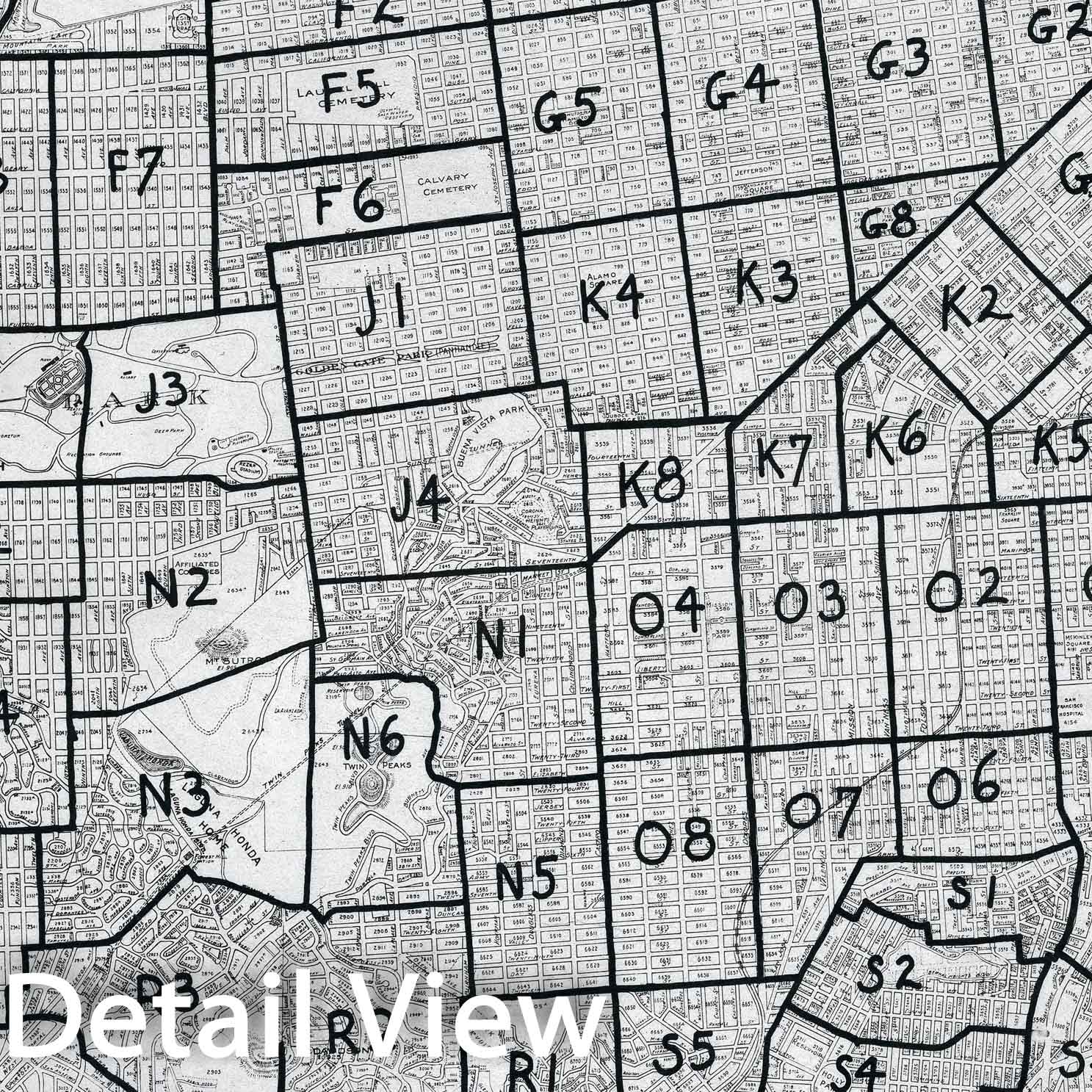 Historic Map : Key to the WPA Sectional Model., 1940, Vintage Wall Decor
