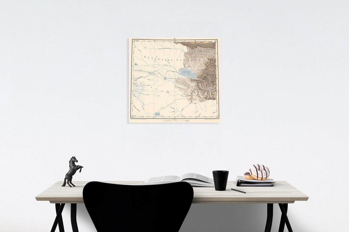 Historic Map : B. II: Geographical map. Dependenz Kukunor, 1884, Vintage Wall Decor
