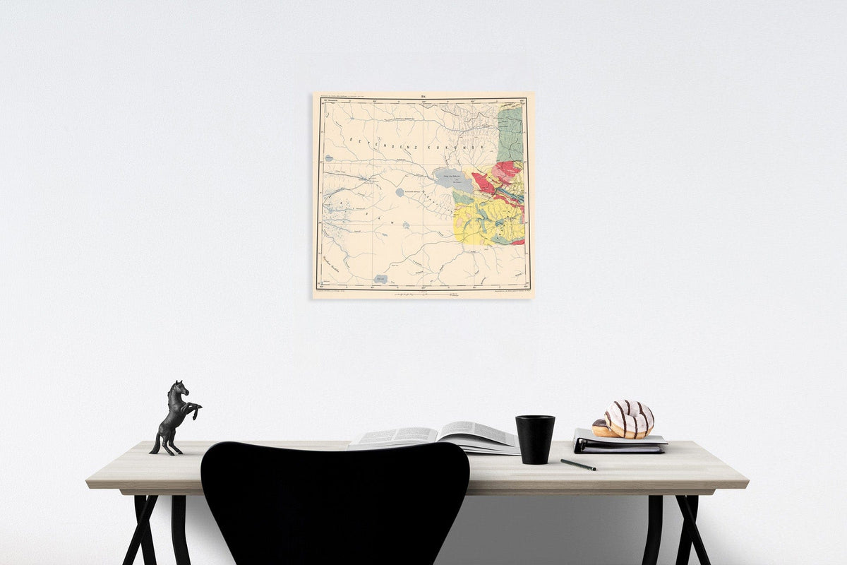 Historic Map : B. II: Geological map. Dependenz Kukunor, 1884, Vintage Wall Decor