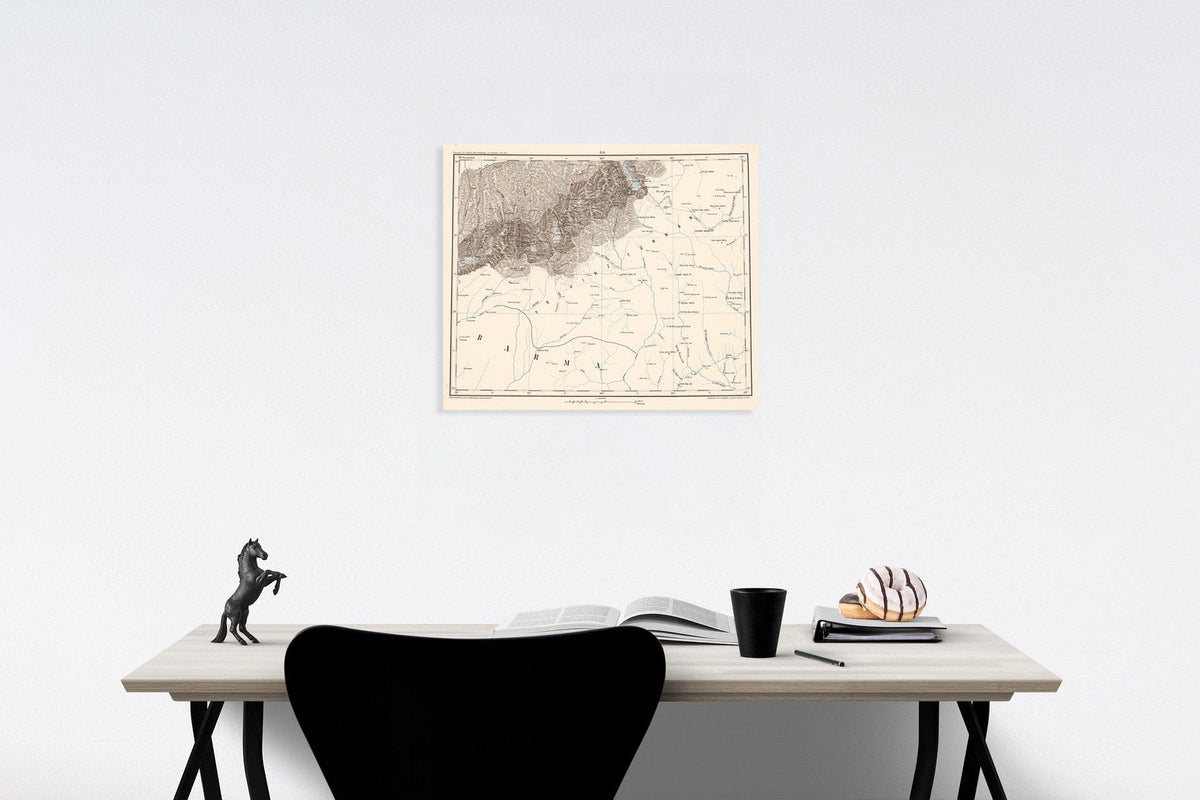 Historic Map : B. VI: Geographical map. Provinz Yunnan, 1884, Vintage Wall Decor
