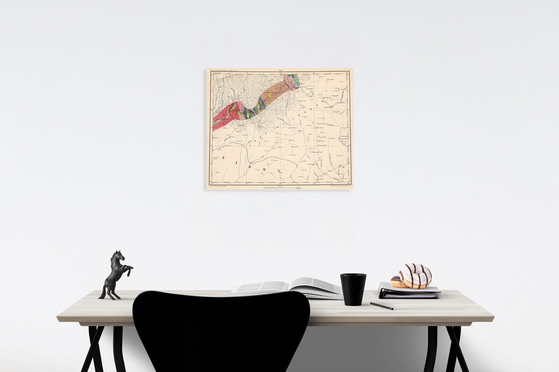 Historic Map : B. VI: Geologcial map. Provinz Yunnan, 1884, Vintage Wall Decor