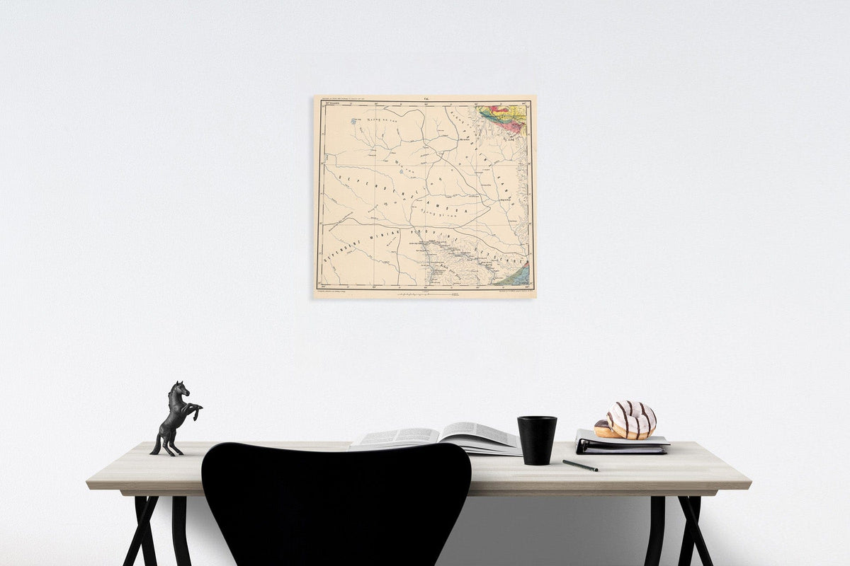 Historic Map : C.III. Geological map. Dependenz Amdoa, 1884, Vintage Wall Decor