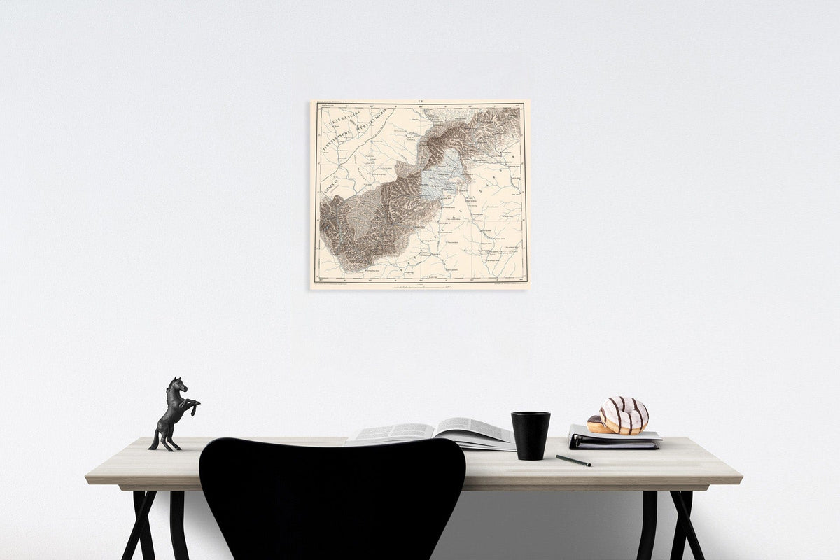 Historic Map : C.IV. Geographical map. Provinz Setschuen, 1884, Vintage Wall Decor