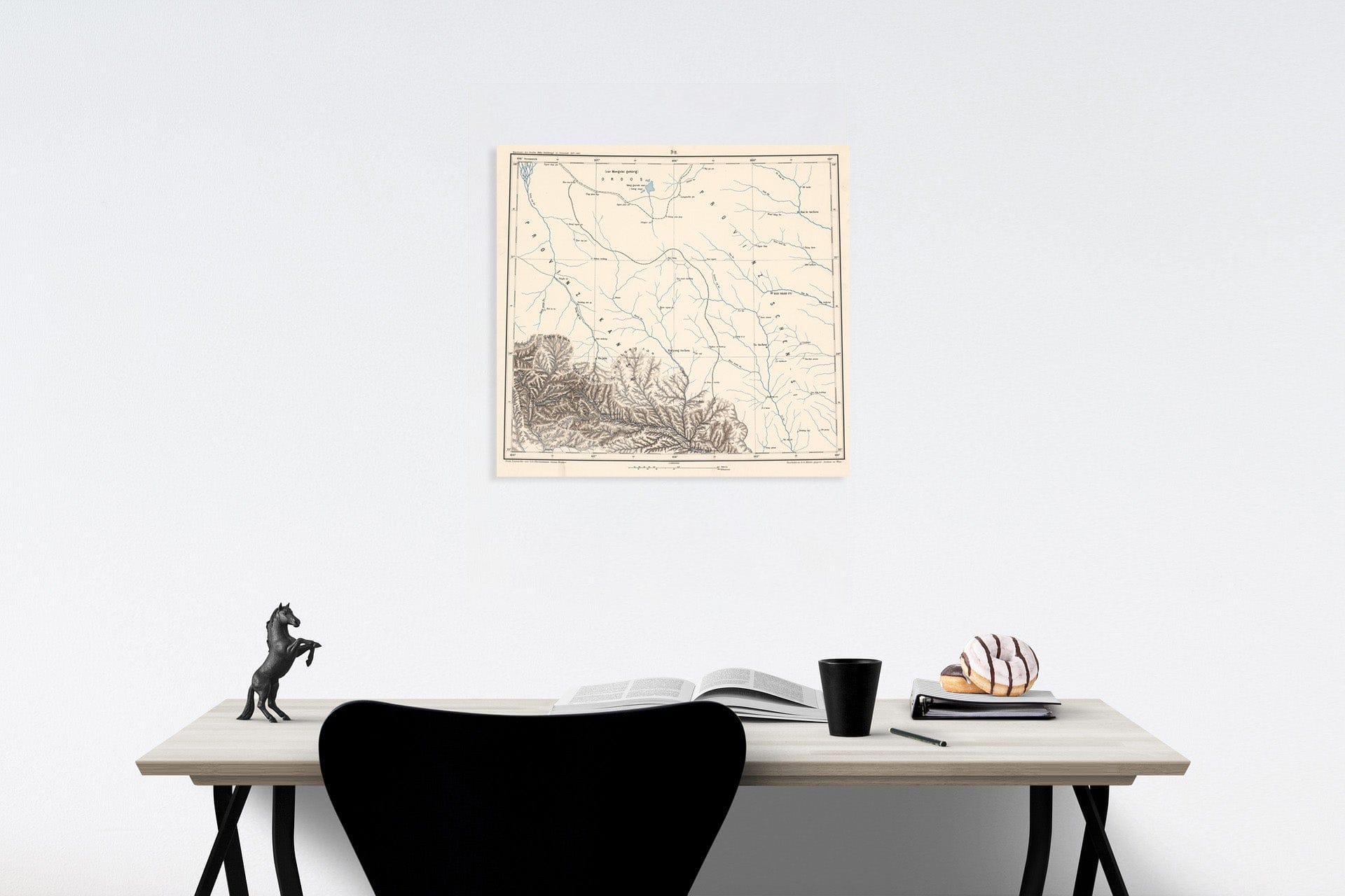 Historic Map : D. II. Geographical map. Provinz Kansu. Provinz Schen - Si, 1884, Vintage Wall Decor