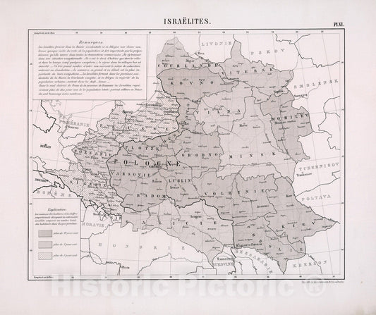 Historic Map : Israelites, 1863, Vintage Wall Decor