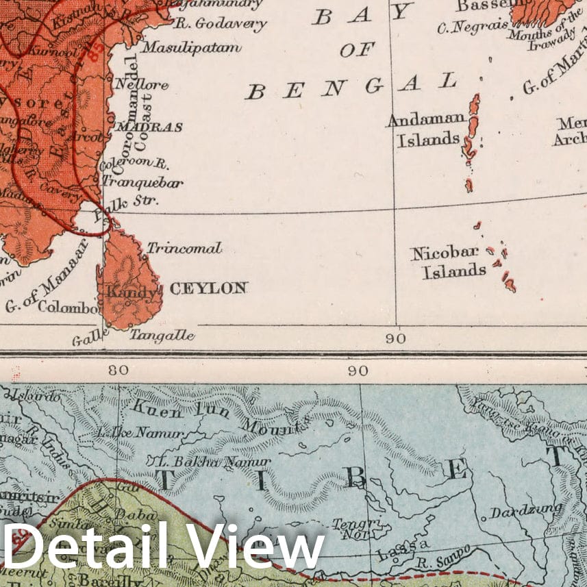 Historic Map : Average temperature during the hot season. Average temperature during the cold season, 1893, Vintage Wall Decor