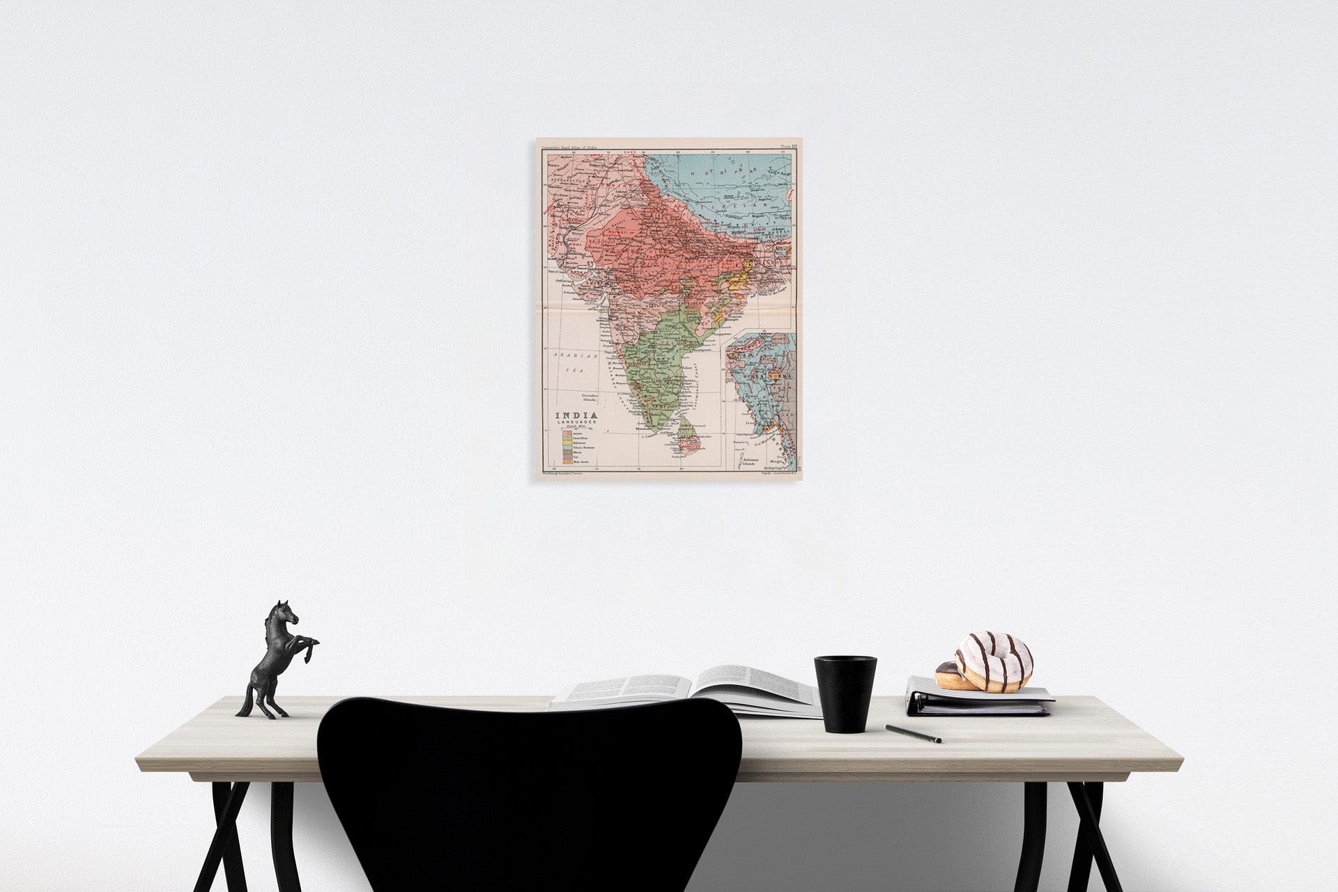 Historic Map : India languages. Plate 10, 1893, Vintage Wall Decor