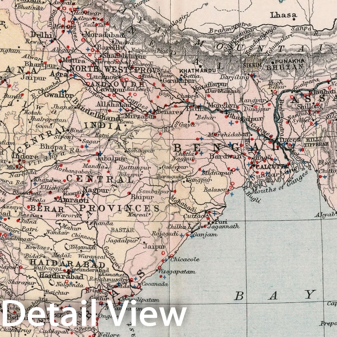 Historic Map : Christian Mission stations of the Indian Empire. Plate 11, 1893, Vintage Wall Decor