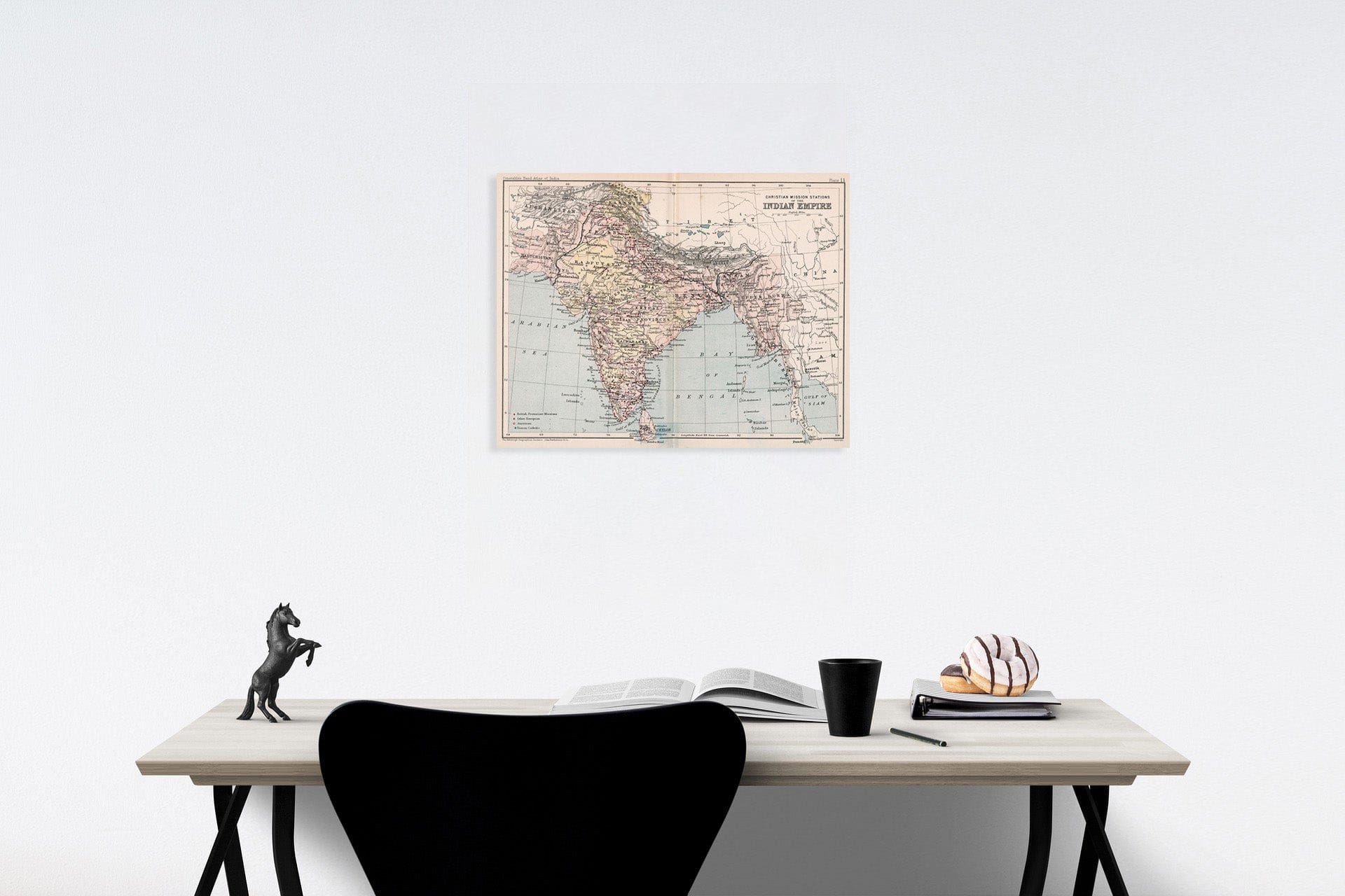 Historic Map : Christian Mission stations of the Indian Empire. Plate 11, 1893, Vintage Wall Decor