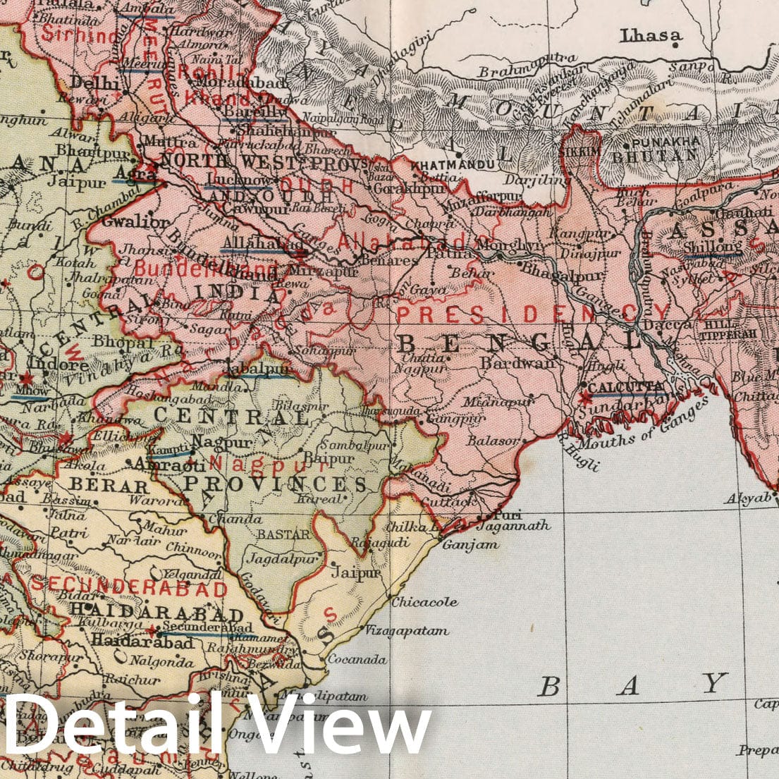 Historic Map : Military map of the Indian Empire. Plate 16, 1893, Vintage Wall Decor