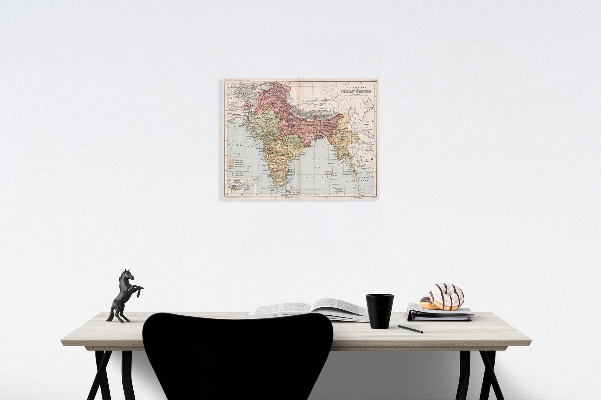 Historic Map : Military map of the Indian Empire. Plate 16, 1893, Vintage Wall Decor