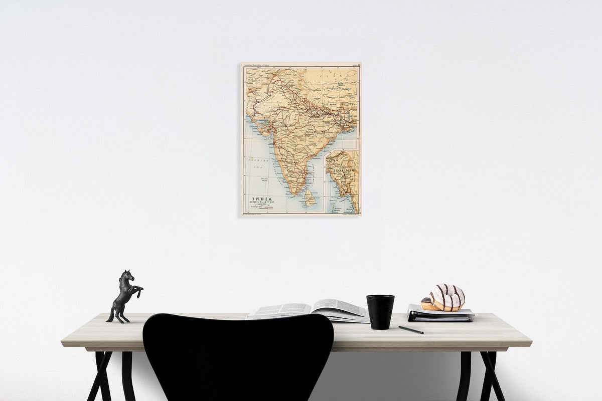 Historic Map : India : General railway map. Plate 17, 1893, Vintage Wall Decor