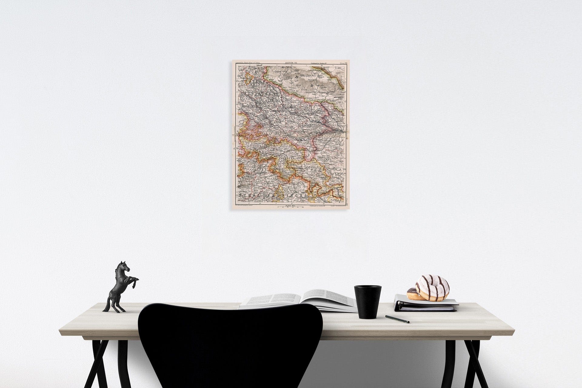 Historic Map : Section VII. North-West provinces, Oudh. Plate 28, 1893, Vintage Wall Decor