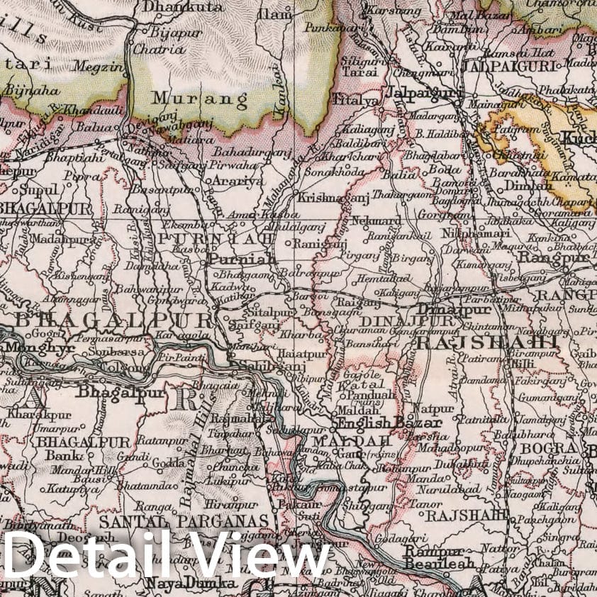 Historic Map : Section VIII. Bengal. Plate 29, 1893, Vintage Wall Decor