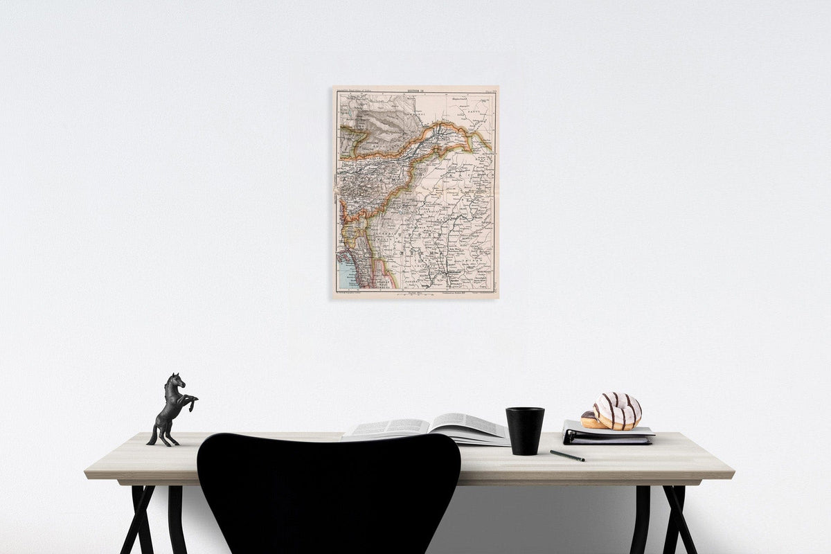 Historic Map : Section IX. Assam and Upper Burma. Plate 30, 1893, Vintage Wall Decor