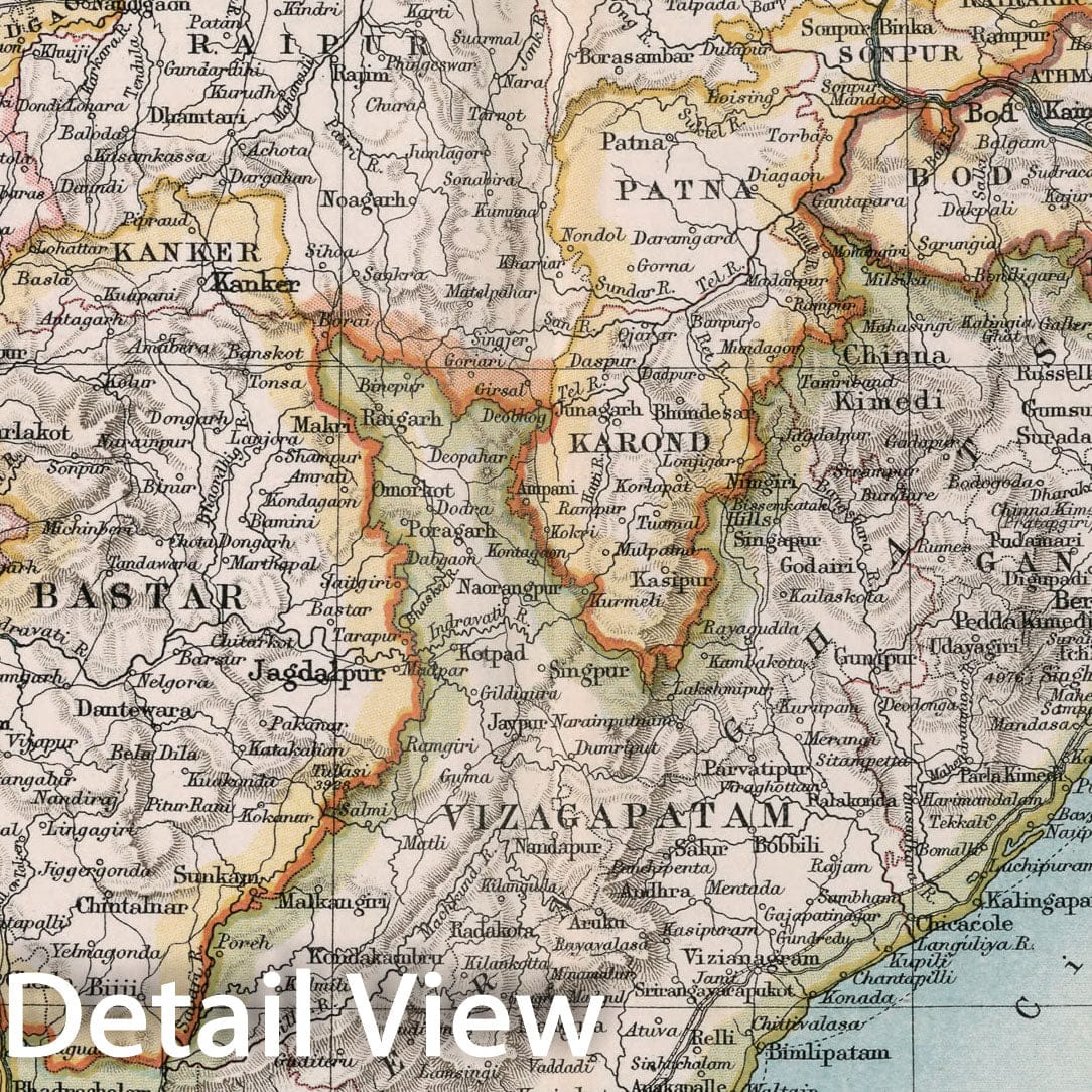 Historic Map : Section XI. Central Provinces. Plate 32, 1893, Vintage Wall Decor
