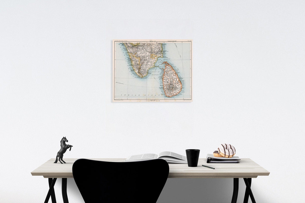 Historic Map : Section XIV. Trichinopoli, Ceylon. Plate 35, 1893, Vintage Wall Decor