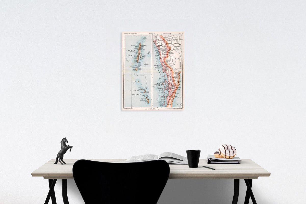 Historic Map : Section XV. Tenasserim, Andaman & Nicobar Islands. Plate 36, 1893, Vintage Wall Decor