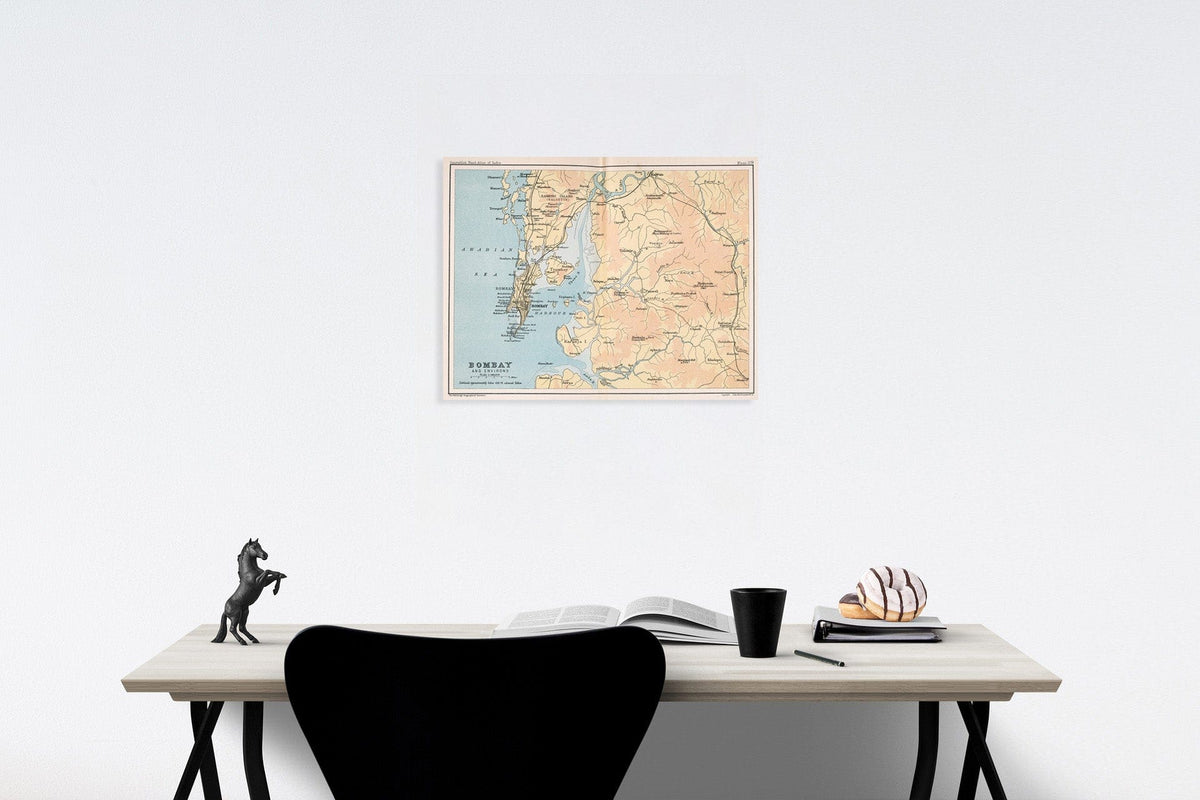 Historic Map : Bombay and environs. Plate 39, 1893, Vintage Wall Decor