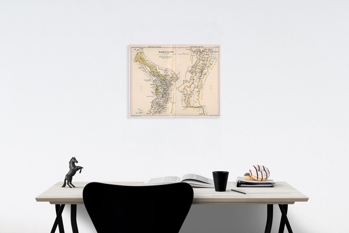 Historic Map : Darjiling. Northern section. Southern section. Plate 53, 1893, Vintage Wall Decor