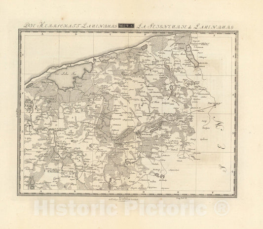 Historic Map : Sect. 3. Die Herrschaft Lauenburg = La Seigneurie de Lauenburg, 1813, Vintage Wall Decor