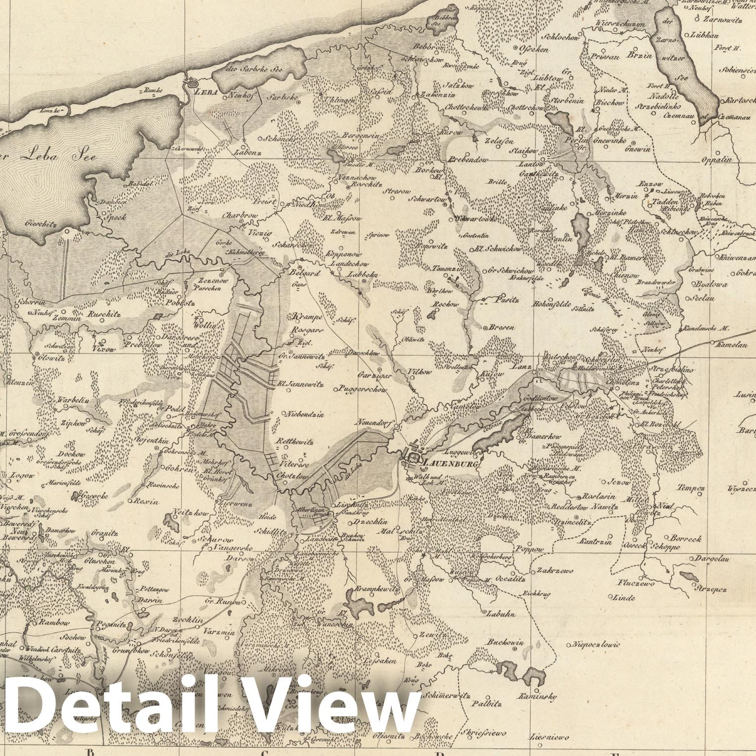 Historic Map : Sect. 3. Die Herrschaft Lauenburg = La Seigneurie de Lauenburg, 1813, Vintage Wall Decor