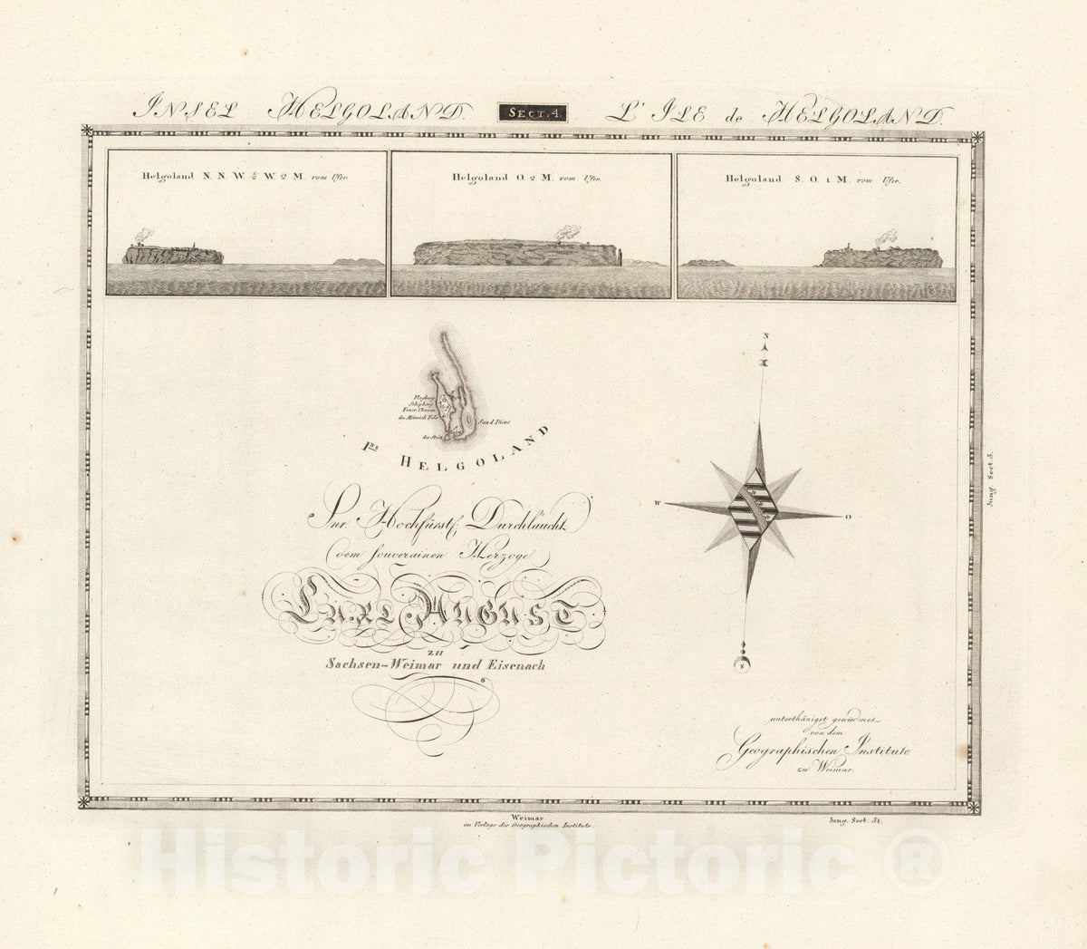 Historic Map : Sect. 4. Insel Helgoland = L' Ile de Helgoland, 1813, Vintage Wall Decor