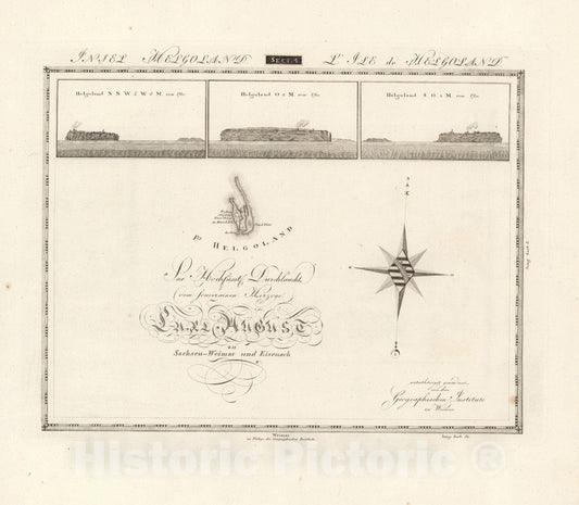 Historic Map : Sect. 4. Insel Helgoland = L' Ile de Helgoland, 1813, Vintage Wall Decor