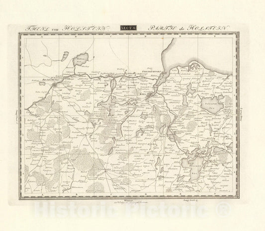 Historic Map : Sect. 6. Theil von Holstein. = Partie de Holstein, 1813, Vintage Wall Decor