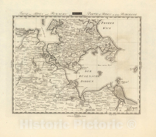Historic Map : Sect. 9. Theil von Rugen und Pommern = Partie de Rugen et de la Pomeranie, 1813, Vintage Wall Decor