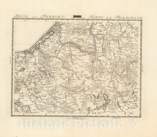 Historic Map : Sect. 12. Theil von Pommern = Partie de la Pomeranie, 1813, Vintage Wall Decor