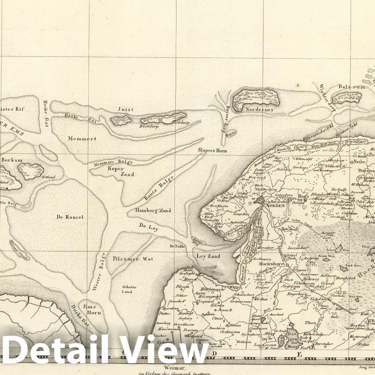 Historic Map : Sect. 14. Theil von Ost-Friesland = Partie d'Ost-Frise, 1813, Vintage Wall Decor