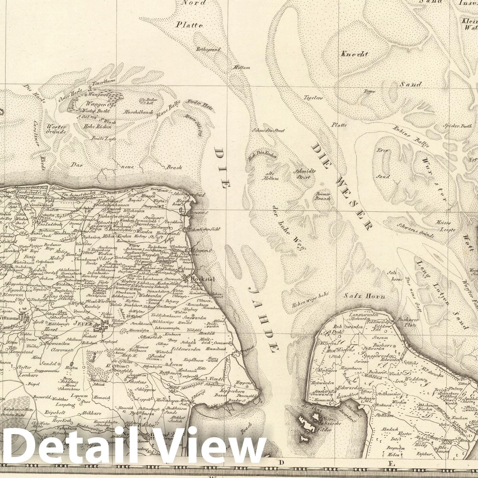 Historic Map : Sect. 15. Mundung der Weser und Jahde. = Embouchures de la Weser et de la Jahde, 1813, Vintage Wall Decor