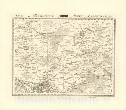 Historic Map : Sect. 17. Theil von Frankreich = Partie de l'Empire Francaise, 1813, Vintage Wall Decor