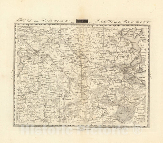 Historic Map : Sect. 20. Theil von Pommern = Partie de la Pomeranie, 1813, Vintage Wall Decor