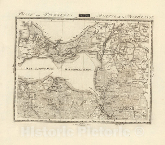Historic Map : Sect. 21. Theil von Pommern = Partie de la Pomeranie, 1813, Vintage Wall Decor