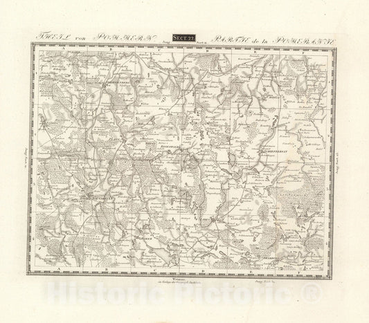 Historic Map : Sect. 22. Theil von Pommern = Partie de la Pomeranie, 1813, Vintage Wall Decor