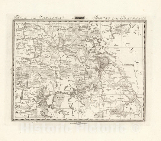 Historic Map : Sect. 23. Theil von Pommern = Partie de la Pomeranie, 1813, Vintage Wall Decor