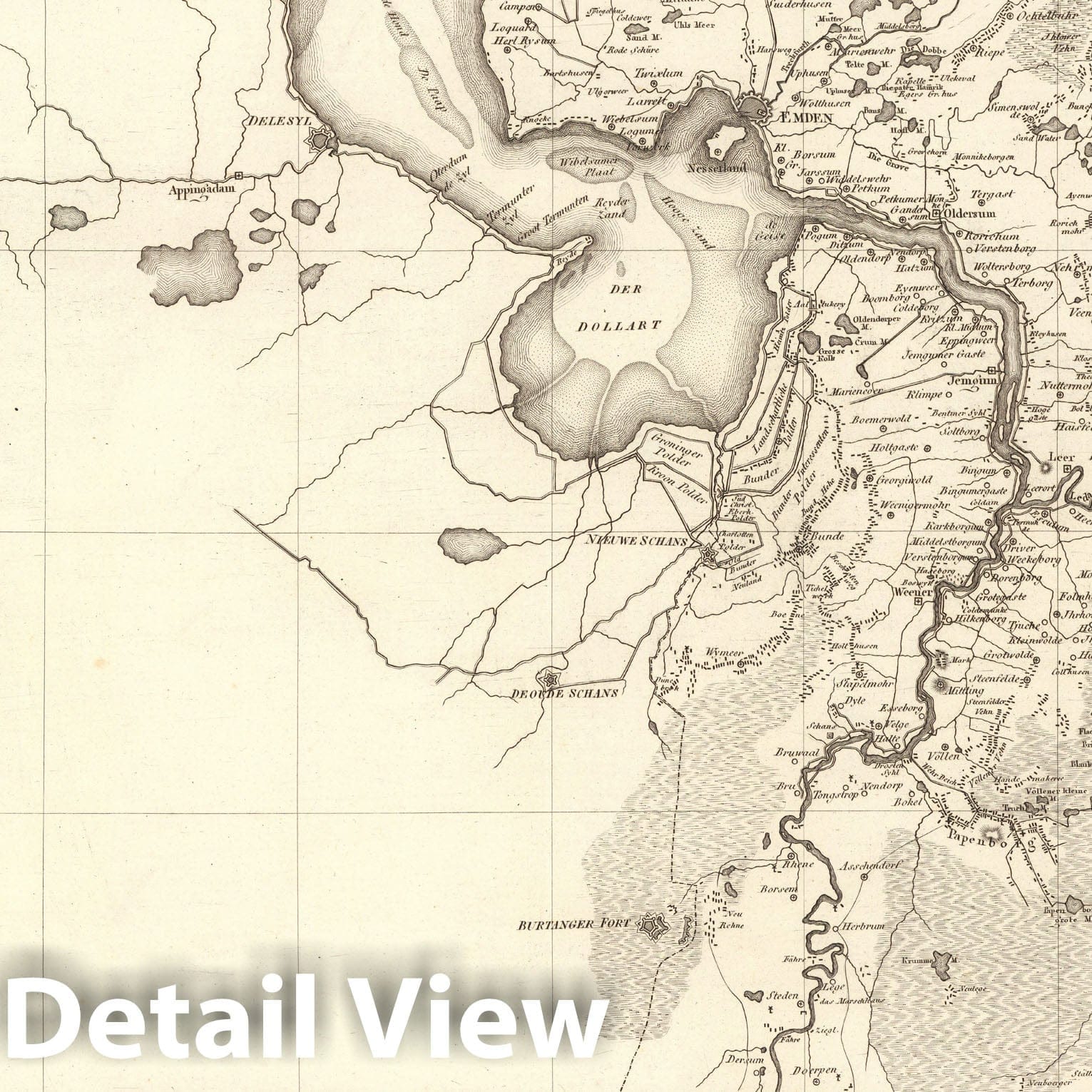 Historic Map : Sect. 24. Theil von Ost-Friesland = Partie d'Ost-Frise, 1813, Vintage Wall Decor