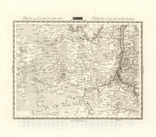 Historic Map : Sect. 25. Theil von Oldenburg. = Partie d'Oldenbourg, 1813, Vintage Wall Decor