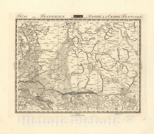Historic Map : Sect. 26. Theil von Frankreich = Partie de l'Empire Francaise, 1813, Vintage Wall Decor