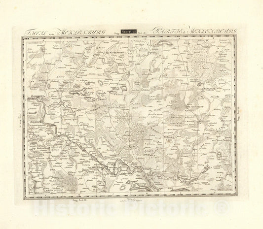 Historic Map : Sect. 28. Theil von Meklenburg. = Partie de Meklenbourg, 1813, Vintage Wall Decor