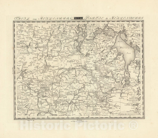 Historic Map : Sect. 29. Theil von Meklenburg. = Partie de Meklenbourg, 1813, Vintage Wall Decor