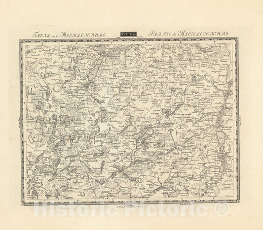 Historic Map : Sect. 30. Theil von Meklenburg. = Partie de Meklenbourg, 1813, Vintage Wall Decor